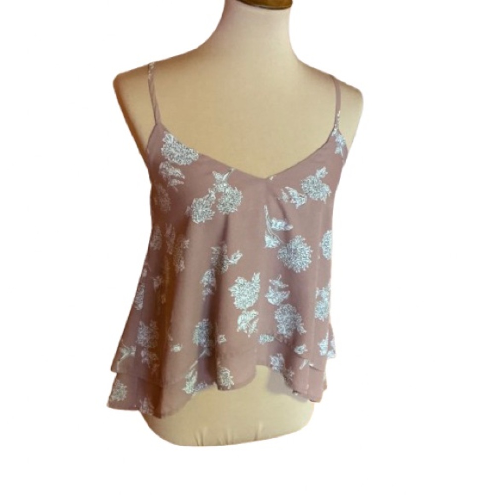 Nordstrom BP pink floral layered tank top